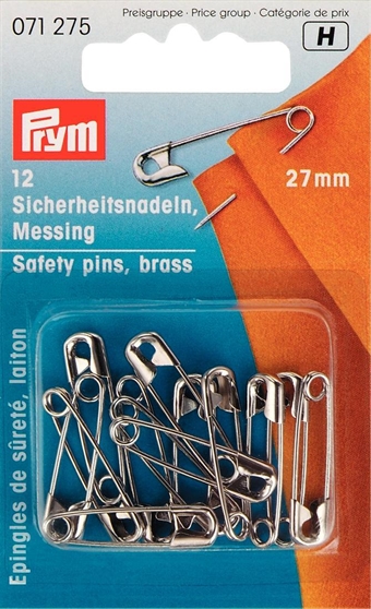 PRYM - Sækerhetsnålar 27 mm, 12 st Silver