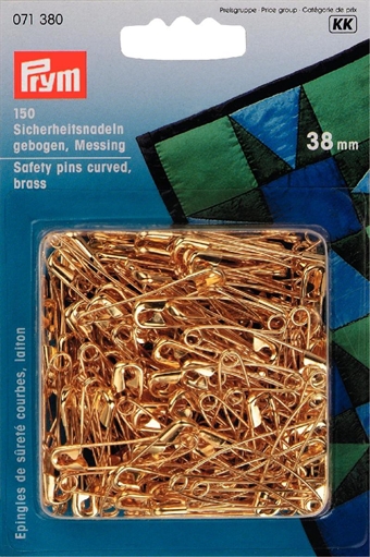 PRYM - Sækerhetsnålar BØJDA 38 mm, 150 st GULDFÆRGADE