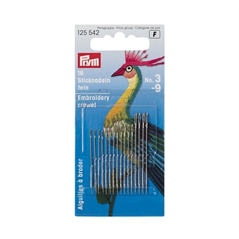 PRYM - Fina brodernålar guldfærg No.3-9 blanda 16 st