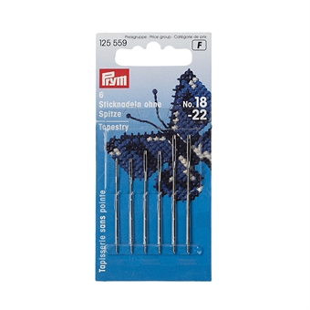 PRYM - Tapisseri / Brodernålar Væv trubbig spets GULDØGA No.18-22, 6 st