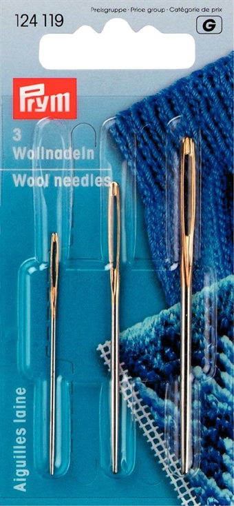 PRYM - Smyrnanålar utan spets No. 1+3 si/guldfærg 2.4/1.9x70/60mm 2 st
