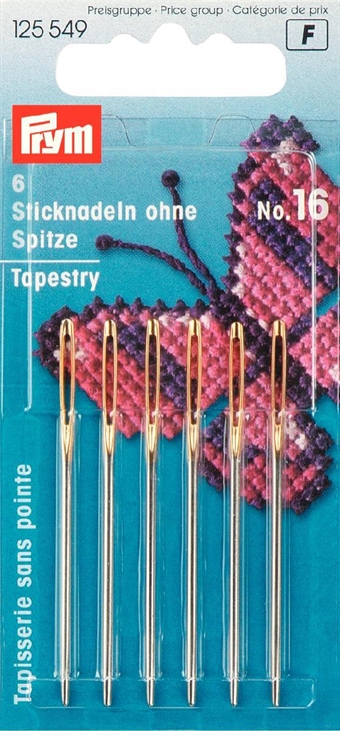 PRYM - Tapisseri / Brodernålar Væv trubbig spets No. 16, 6 st 55x1,60mm