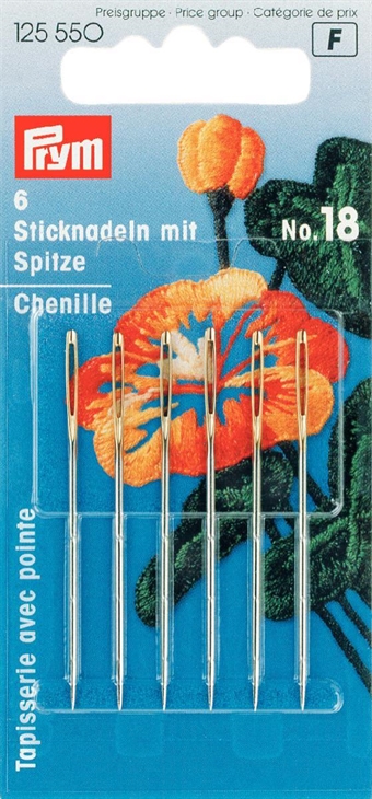 PRYM - Tapisseri / Brodernålar Chenilj vass spets No. 18 50x1,20 mm
