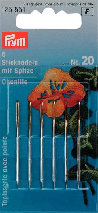 PRYM - Tapisseri / Brodernålar Chenilj vass spets No.20 43x1,00mm