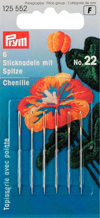 PRYM - Tapisseri / Brodernålar Chenilj vass spets No. 22 40x0,90mmn