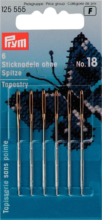 PRYM - Tapisseri / Brodernålar Væv trubbig spets No. 18, 6 st 50x1,20mm