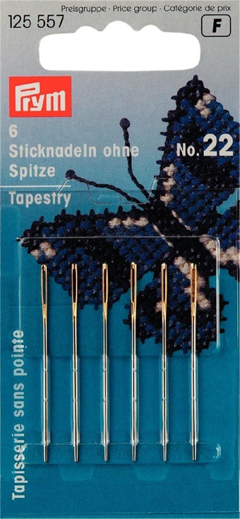 PRYM - Tapisseri / Brodernålar Væv trubbig spets No. 22, 6 st 40x0,90mm