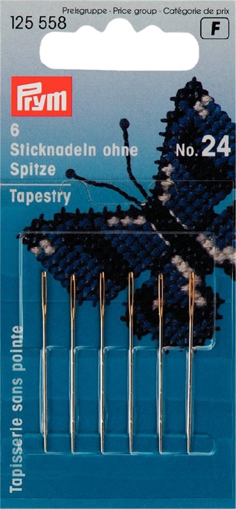 PRYM - Tapisseri / Brodernålar Væv trubbig spets No. 24, 6 st 37x0,80mm