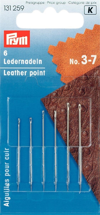 PRYM - Lædernålar av stål silverfærg No. 3-7 5 st
