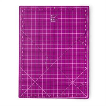 PRYM - OMNIGRID Skjæremåtte 45 x 60 cm x 2 mm, ROSA, cm på framsidan og inch på baksidan