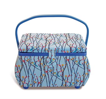 PRYM - Sewing basket L Blue Birds 32x20,5x21