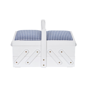 PRYM - Sykorg SMALL VIT TRÆ med tyg 36x19x23 cm