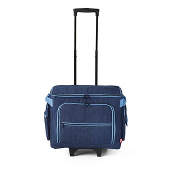PRYM - Symaskinsvæska med hjul og handtag 44 x 22 x 36 cm JEANS TYG