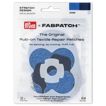 Prym Rub-on Patch Stretch Design Jeans 3 st - 11x7,5 cm, 5x5 cm, 3,5x3,5 cm