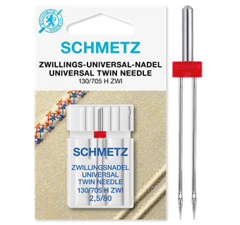 Schmetz tvillingnål 130/705 H, HAx1 ZWI 2,5mm/80