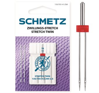 Schmetz tvillingnål stretch 2,5mm/75 1-pack