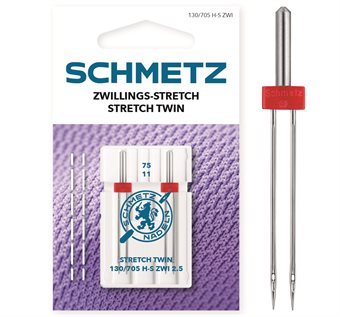 Schmetz tvillingnål stretch 2,5mm/75 2-pack