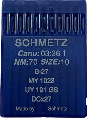 Schmetz nål B-27 70/10, MY 1023, UY 191 GS, DCx27 10-pack