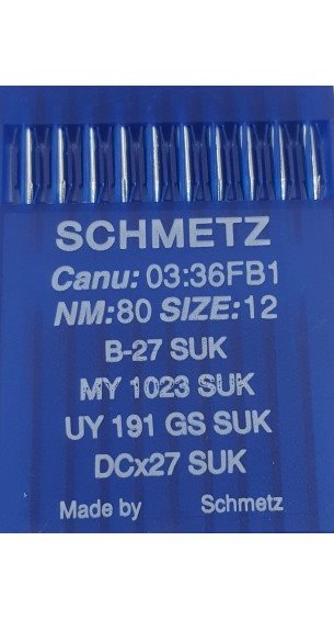 Schmetz nål B-27 SUK JERSEY 80/12, MY 1023, UY 191 GS, DCx27 10-pack