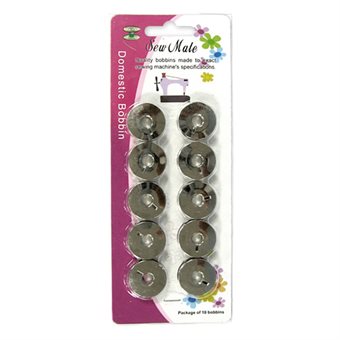 Spole METALL 10-pack Bernette, Bernina, Babylock, Brother, SINGER, Brother, Elna, Janome, Husqvarna Viking