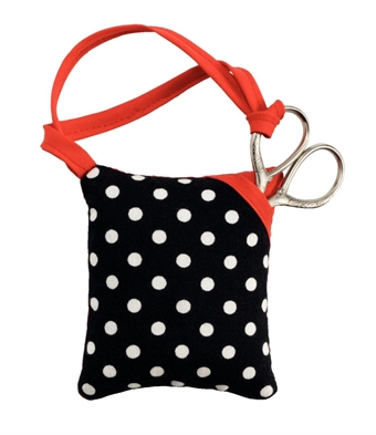 PRYM - POLKA DOTS svart/vit Nåldyna og saxhållare