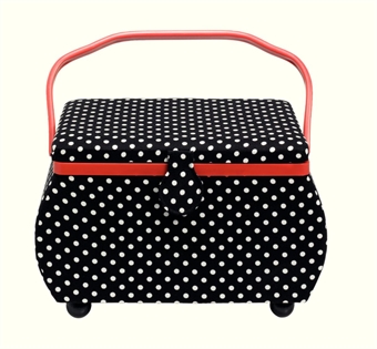 PRYM - Sykorg LARGE POLKA DOTS svart/vit 32x20,5x20 cm