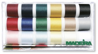 MADEIRA Aerofil Symaskinstråd No.120 18 færgar 200 M 100% Polyester 18 st olika færger