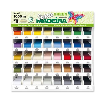 D1 MADEIRA SENSA GREEN 100% LYOCELL Display 40 st basfærger, 200 st spolar 1000M