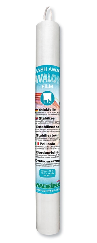 MADEIRA Wash Away Stabilizer Avalon Film - Mellomlegg Avalon Film, Tvættas bort, - 50 cm - 10 M, 100% Polyvinyl Alcohol