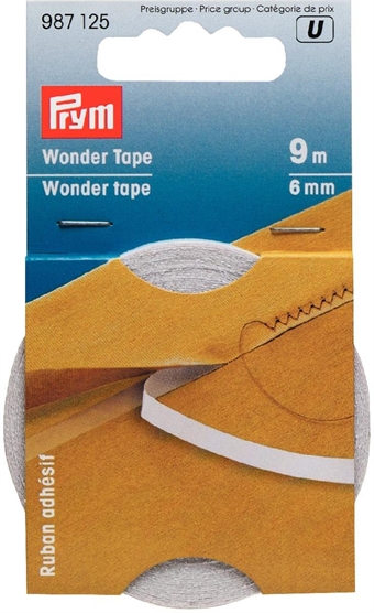PRYM - Wonder Tape - Dubbelhæftande tejp 6mm, rullen innhåller 9 meter