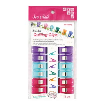Sew Mate DW-QC0212BPV BLUE/LILA/PINK Quiltning Clips 12 st, små - 3,0 cm