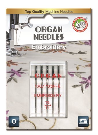 Organ Needle Broderi 75 5-pack