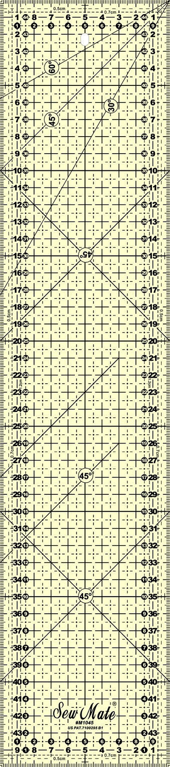 Quiltning linjal 10x45 cm ANTI GLID