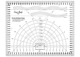 Sew Mate Quilting linjal 32 X 26 cm cirkels linjal