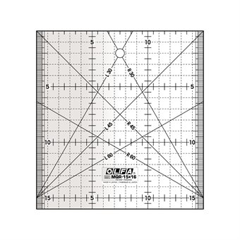 Olfa Quilt frostad acryl linjal MQR-15x16. 15x15 cm