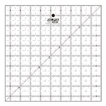 OLFA Quilt frostad acryl linjal QR-9S 9,5x9,5 inch NON-SLIP RULER