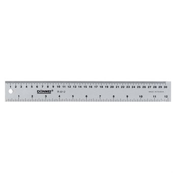 Linjal 12" Inch / 30 cm Aluminium standard, bredd 37 mm