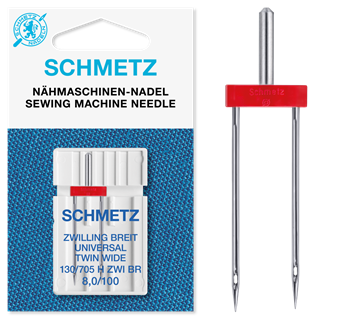 Schmetz tvillingnål 130/705 H, HAx1 ZWI 8,0mm/100