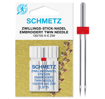 Schmetz tvillingnål broderi 2,0/75