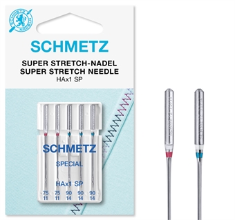 Schmetz super stretchnål HAx1 SP, 15x1 75-90 5-pack 2x75, 3x90