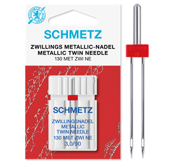 Schmetz tvillingnål metallicL 3,0/90