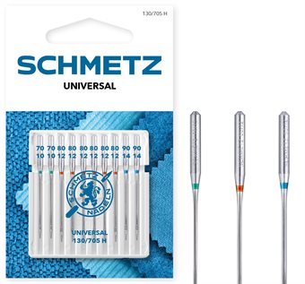 Schmetz universalnål 130/705 H 70-90 2x70, 6x80,x2x90 10-pack