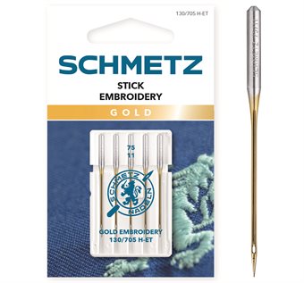 Schmetz broderi guld 130/705 H-ET 75 5-pack