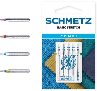 Schmetz Combi BASIC STRETCH 2x75,1x80,1x90 + 1x75 Stretch5-pack
