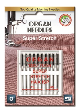 Organ Needle Super Stretch HAx1 SP, 15x1 75-90 10-pack