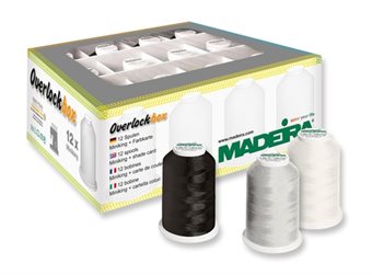 MADEIRA Overlockbox 3+1 Færg "Black & White" 8000,8100,8020 Aerolock 1200M, Aeroflock 1000M