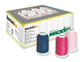 MADEIRA Overlockbox 3+1 Færg "Navy & Pink" 8420, 9984, 9915 Aerolock 1200M, Aeroflock 1000M