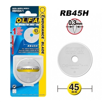 OLFA ENDURANCE Knivblad 45 mm 1-pack RB45H-1 MYCKET HØG KVALITÉ