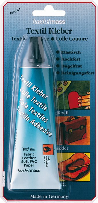 Hoechstmass - TEXFIX - Textil lim for snabb reprarationer, textiler, mjukplast, filt og papper. 42 gram, Transparent lim